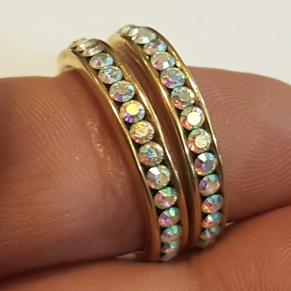 14k Australian Crystal Hoops - Picture 4 of 17